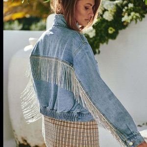 Free people comet rhinestone jean jacket